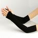 Ruffled Arm Warmers For Women, Warm Extended Cotton Gloves, Half-Finger Solid Color Long Sleeve Covers, Fingerless_viptrois.com
