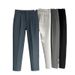 Men's Slim-Fit Summer Dress Pants – Lightweight Polyester Straight-Leg Trousers With Double Waistband & Breathable Fabric_viptrois.com