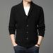Pulse Quality European And American Cross-Border New Long Sleeve Cardigan Pocket High Collar Solid Color Knitted Sweater Men's_viptrois.com