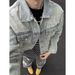 Spring And Autumn Yellow Mud Color Denim For Men American Stle Vibe Design Washed Vintage Turn-down Collar Jacket_viptrois.com