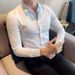 Men's Slim Fit Long Sleeve Shirt – Black & White, Business Casual Button-Down Shirt For Work & Office (S-5XL)_viptrois.com