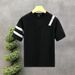 Men's Fashion Contrast Trim Short Sleeve T-Shirt - Lightweight Breathable Loose Fit Tee With Urban Style_viptrois.com