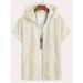 "Men's Stylish Letter Print Hooded T-Shirt - Breathable Polyester, Relaxed Fit, V-Neck Design For Casual & Streetwear (_viptrois.com