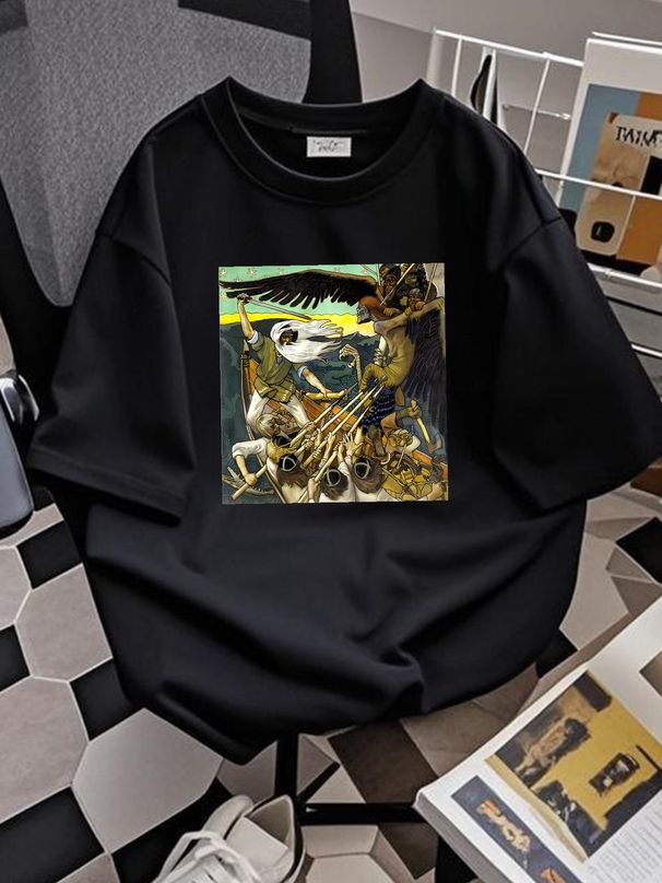 The Defense Of The Sampo, Akseli Gallen-Kallela, Unisex T-Shirt, Art T-Shirt, Symbolism, For Her, For Him, Art Lover Summer Stylish Casual_viptrois.com
