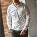 Men’s Classic Long-Sleeve Polo Shirt – Breathable Poly-Cotton Blend, Relaxed Fit For Casual & Smart Wear (S-XXXL, Black/White/Amber)_viptrois.com