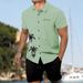 Men's Casual Fashion 3D Digital Printing Shirt Short Sleeve Shorts Suit_viptrois.com