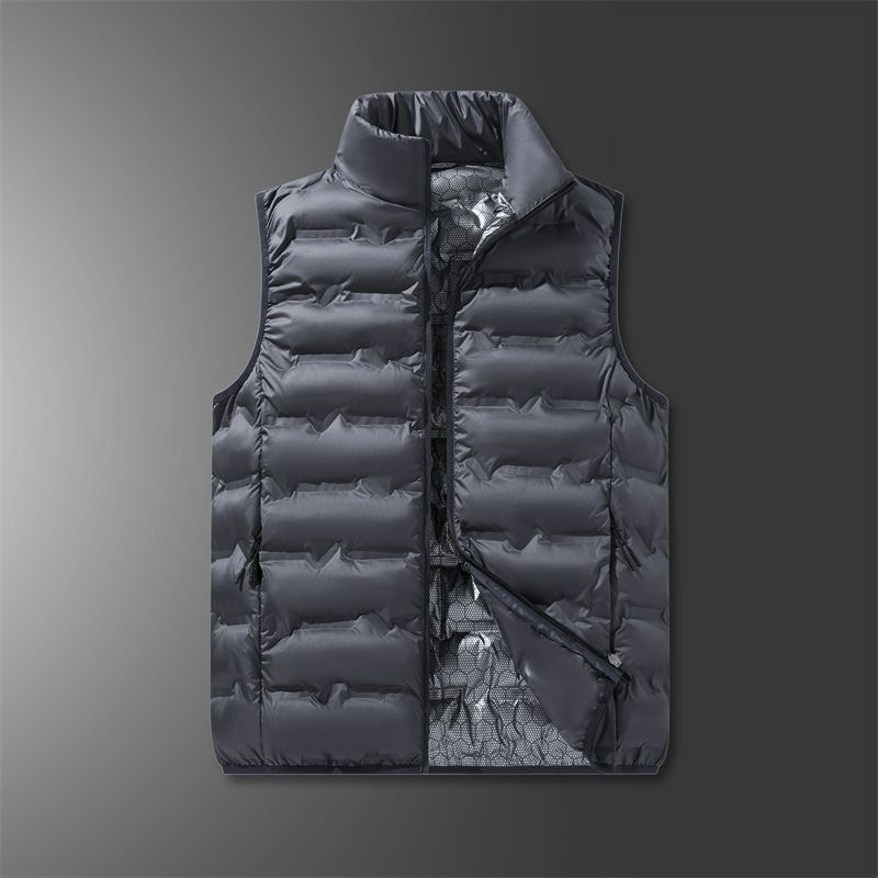 Graphene Self-Heating Vest For Men – Lightweight Quilted Sleeveless Jacket With Stand Collar (Black/Grey/) Windproof Casual & Sports Wear_viptrois.com