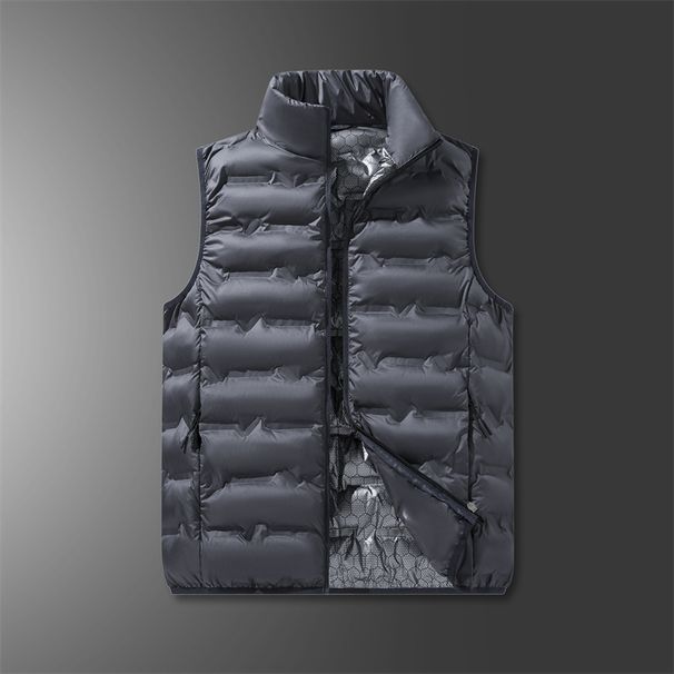 Graphene Self-Heating Vest For Men – Lightweight Quilted Sleeveless Jacket With Stand Collar (Black/Grey/) Windproof Casual & Sports Wear_viptrois.com