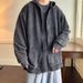 American Retro Washed Vintage Sweatshirt For Men 2022 Spring And Autumn Loose Hooded Cardigan Top Hoodie_viptrois.com