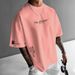 Cross-Border European And American Trendy Brand Men's Loose Letter Print Short Sleeve Spring Summer Comfortable Round_viptrois.com