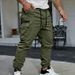 Men's Casual Sports Jogger Pants Multi Pocket Solid Color European Size Spring Autumn Work Pants Versatile Comfortable Fit_viptrois.com