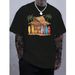 Camiseta Negra Manga Corta Para Hombres, Gráfico Bola Y Bolos "I'D HIT THAT", Ropa Casual De Humor Deportivo_viptrois.com