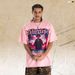 American Street Style Pink Portrait Print Design Pure Cotton Loose Casual Men's T-shirt For Summer_viptrois.com