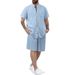 Men's Clothing Casual Cardigan Short Sleeved Suit Summer Single Breasted Cotton And Linen Button Shirt Top_viptrois.com