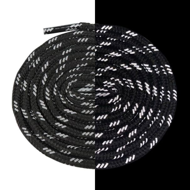 shoelaces one three strand rope shoelaces thick round black warrior black beige 7mm shoelace rope_viptrois.com