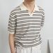Men's Clothing Summer V Neck Ice Silk Striped Polo Shirt Short Sleeved Versatile Simple Fashion Lapel T Shirt_viptrois.com