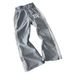 2026 New Fake Two Pieces Design Sense Loose American Retro Embroidery Hot Diamond Trend Men And Women The Same Loose High Street Casual Pants_viptrois.com