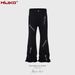 men's high street style trousers for men and women, same style zipper decorated black slim fit unisex jeans_viptrois.com