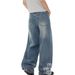 American High Street Retro Washed Boys And Girls Wide-leg Trousers Loose Straight Jeans Trendy_viptrois.com