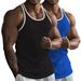 Men's Summer Vertical Striped Knit Fitness Casual Sports Straight Hem Multicolor Slim Fit Tank Top_viptrois.com