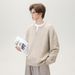 Nordmann Lazy Textured Cable Knit Small V-Neck Sweater For Men, New Autumn And Winter Retro Loose Trendy American Style Knitted_viptrois.com
