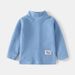kids'clothing Thick, high-neck, long-sleeved T-shirt with baby stripes_viptrois.com