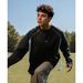 Men's Long-Sleeve Color-Block Sporty T-Shirt – Uv Protection & Breathable Fabric With Embroidered Design (Oversized Fit, M-Xxl, Black/Red/Blue)_viptrois.com