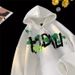 New grape tennis hooded thick hoodie with men's spring and autumn pattern design, loose fit hoodie jacket top_viptrois.com