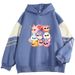 Spring And Autumn Color Block High-End Cartoon Doll New Cool Internet Celebrity Long Sleeve Sweatshirt_viptrois.com