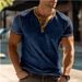 Men's Clothing Summer Stand Up Collar Color Matching Short Sleeved T Shirt Button Collar Casual Tops Breathable Fashion Casual_viptrois.com
