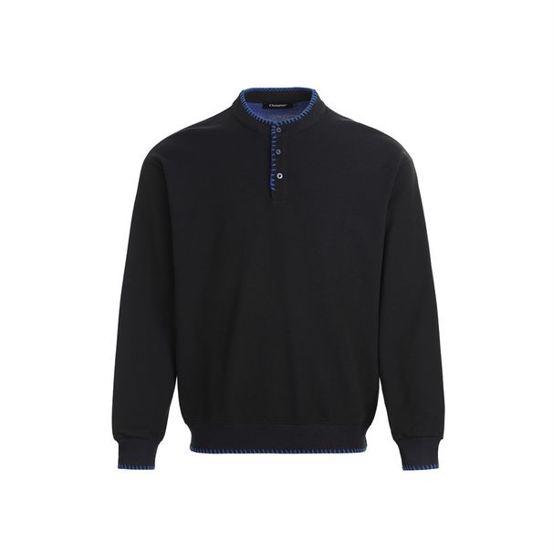 Half-Button Stand Collar Sweatshirt For Men, Loose Casual Long Sleeve Knitted Top, European And American Street Fashion,_viptrois.com