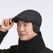 New Beret Hat For Men, Forward Cap, Autumn Winter Thickened Warm Cotton Middle-aged And Elderly Hat, Fleece-lined_viptrois.com