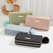 Women's Diamond Embroidery Long Wallet - Glitter Wristlet Clutch With Double Zipper & Multi-Card Slots (Elegant Solid Color Purse For Women)_viptrois.com