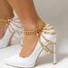 Shoe Accessories Jewelry Temperament Multi Layer Tassel Hip Hop Anklet For Women Exaggerated Pearl Geometric Chain Shoe Chain_viptrois.com