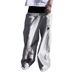 Men's Clothing Retro Street Hip Hop Loose Casual Trousers Double Waist Fake Two Piece Printed Sweatpants Men_viptrois.com