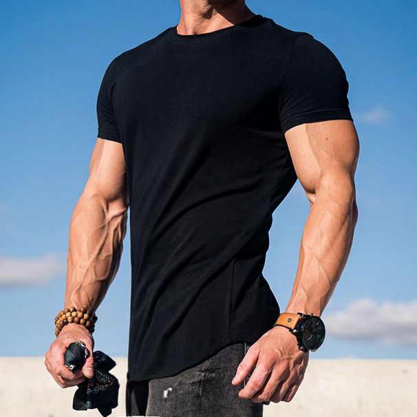 Muscle Doctor Summer Korean Version Slim Fit Short Sleeve Men's New Running Equipment Training Sports Fitness T-Shirt_viptrois.com