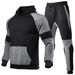 Men's Clothing Color Matching Suits For Men And Women European Size Blank Contrast Color Stitching Sportswear Running Outdoor Fashion Two Piece Suit_viptrois.com