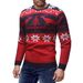 Men's Halloween Sweater Slim Fit Pullover Knitted Warm Autumn Christmas Deer Print Casual Top Trendy Fashion_viptrois.com