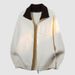 Men's Clothing Winter Zip-Up Hoodie, Thickened Fleece-Lined Casual Jacket, Slim Fit Long Sleeve Pullover, Minimalist Solid Color Outerwear_viptrois.com