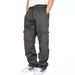 "Men's Tactical Cargo Pants With 6-Pocket Design - Breathable Stretch Work Pants For Outdoor Hiking & Daily Wear (Black/Gray)"_viptrois.com