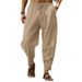 Men's Clothing Summer Men's Hip Hop Breathable Loose Casual Sports Linen Trousers_viptrois.com