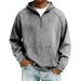 Men's Distressed Zip-Up Hoodie – Heavyweight Faded Denim Sweatshirt With Ripped Details & Oversized Fit_viptrois.com