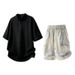 Men's Trendy Half Zip T-Shirt Short Sleeved Casual Tie Dye Loose Fit plus Size Summer Workwear Sportswear Set_viptrois.com