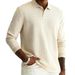 Men's Solid Color Lapel Button down Polo Shirt Long Sleeved Casual Everyday Style Versatile Top Cross Border Trade_viptrois.com