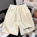 Men's Clothing Men's Style English Print Elastic Drawstring Shorts Loose Breathable Outerwear Sports Summer For Formal & Casual_viptrois.com