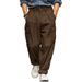 Men's Clothing Men's Corduroy Cargo Pants Loose Fit Retro Style Multi Pocket Straight Leg Casual Trousers For Formal & Casual_viptrois.com