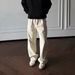Men's Clothing Classic French Vintage Pleated Chino Pants - Fleece-Lined Winter Trousers In Black & Beige | Straight Cut, Mid-Rise, Comfort Fit_viptrois.com