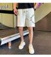 Summer Men's White Casual Loose Sports Pants Trendy Brand Versatile Printed Five Point Outerwear Mid Length Shorts_viptrois.com