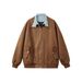 Unisex Vintage Baseball Jacket – Suede & Plaid Patchwork Lapel (S-2XL, 3 Colors) – Retro Loose Fit Coat For Autumn_viptrois.com