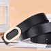 New Simple Versatile Oval Men Fashion Alloy Buckle Women's Belt Ins Style For Dresses And Jeans_viptrois.com